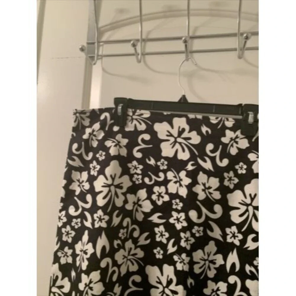 WILD FABLE Jean Mini Skirt Floral Print Notch Front Plus Size 22